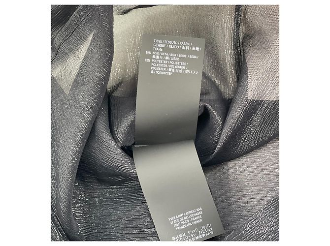 Camicia in seta Saint Laurent nera Nero - vista 6