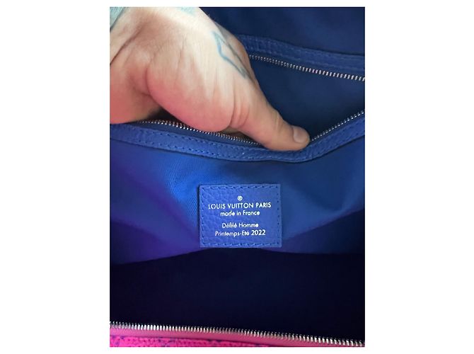 Louis Vuitton Keepall 50 Limited edition Blu Fuschia - vista 6