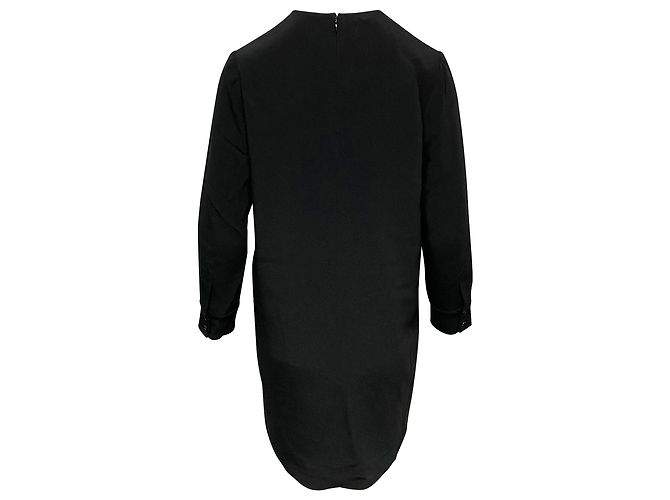 Stella Mc Cartney Stella McCartney Vestido com detalhe de zíper na altura do joelho em seda preta Preto - vista 2