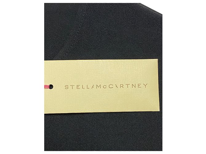 Stella Mc Cartney Stella McCartney Vestido com detalhe de zíper na altura do joelho em seda preta Preto - vista 7