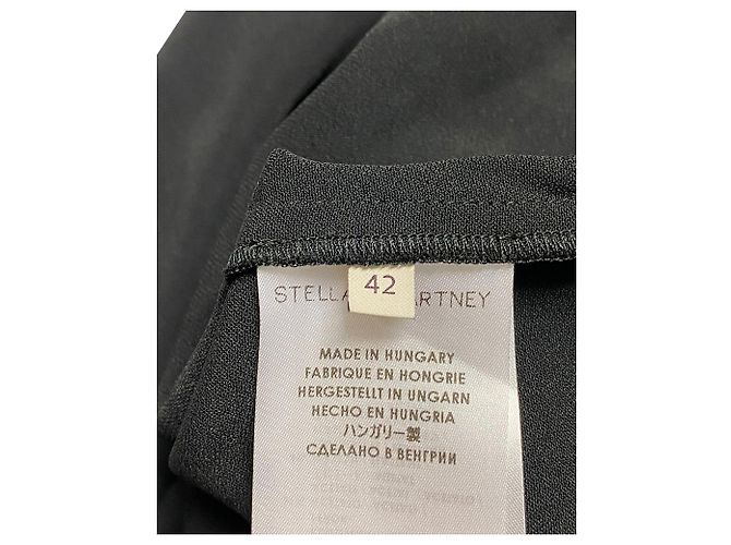 Stella Mc Cartney Stella McCartney Vestido com detalhe de zíper na altura do joelho em seda preta Preto - vista 9