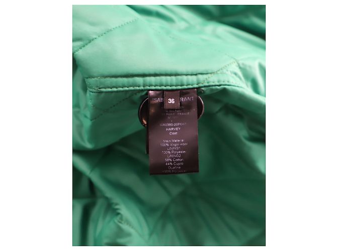 Isabel Marant Harvey Mantel aus grüner Wolle mit Animal-Print - Ansicht 5
