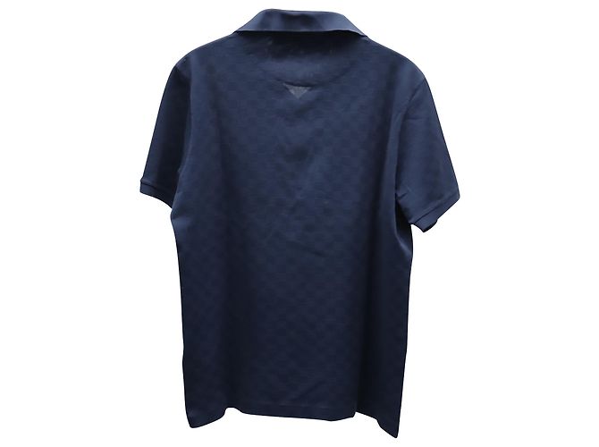 T-shirt Louis Vuitton Half Damier Pocket in cotone blu navy - vista 2