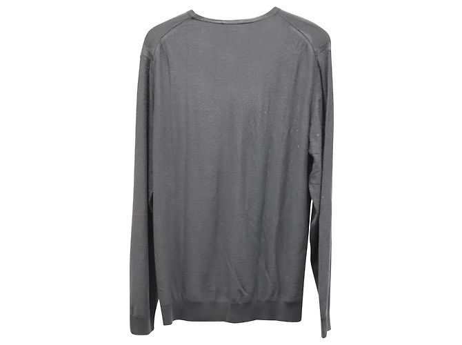 Maglia Lanvin Scollo V In Lana Merino Grigio - vista 2