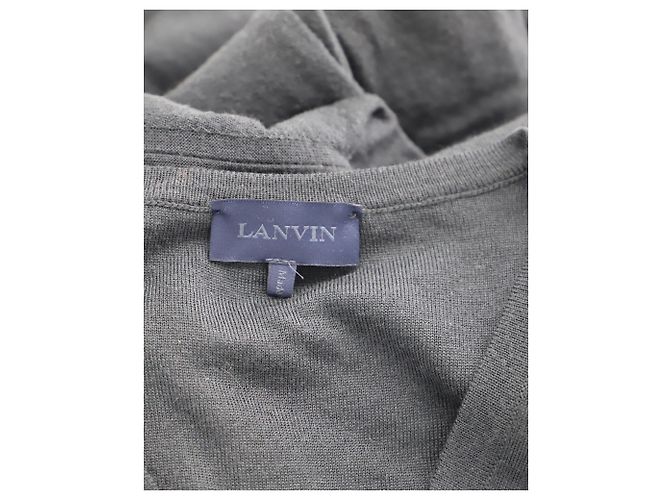 Maglia Lanvin Scollo V In Lana Merino Grigio - vista 3