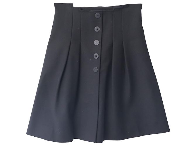 Falda plisada con botones en la parte delantera de Maje en algodón negro - vista 5