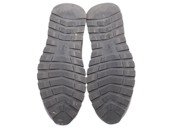 Brunello Cucinelli Sneakers Runner en Cuir Gris - vue 5