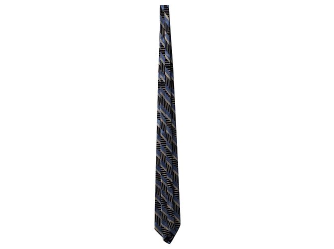 Cravatta Valentino Righe Diagonali in Seta Multicolor Stampa python - vista 3