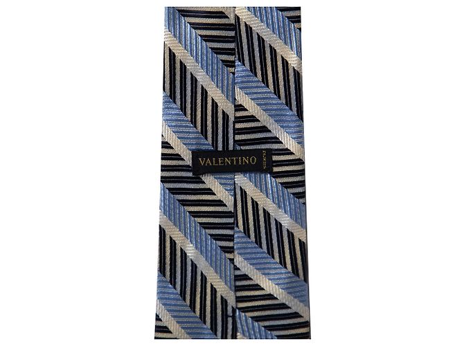 Cravatta Valentino Righe Diagonali in Seta Multicolor Stampa python - vista 5