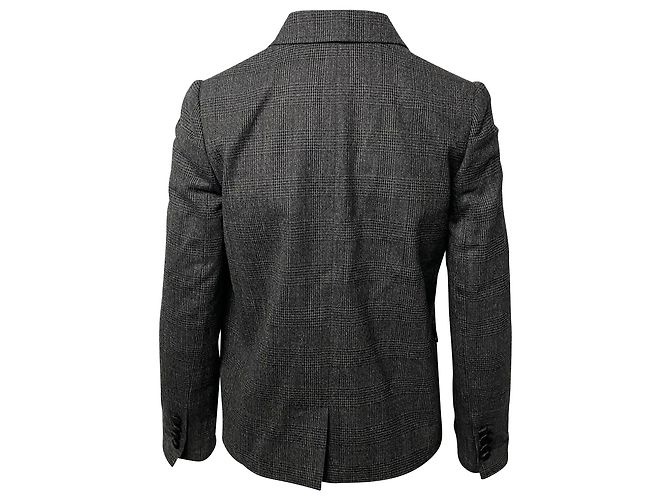 Blazer forro estampado de leopardo Dolce & Gabbana em lã cinza - vista 2