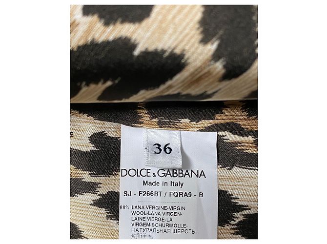 Blazer forro estampado de leopardo Dolce & Gabbana em lã cinza - vista 5