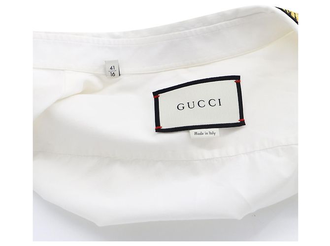 Camisa Oxford de Algodón Blanco con Apliques Duke de Gucci - vista 3