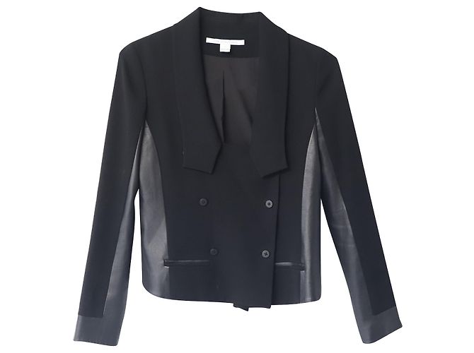 Blazer corto Diane Von Furstenberg in triacetato nero - vista 5