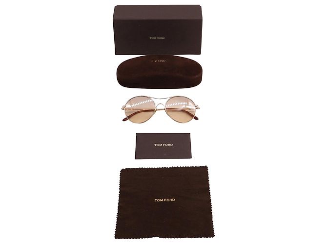 Tom Ford Claude TF145 28Occhiali da sole G in metallo dorato - vista 9