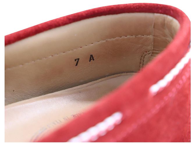 Mocassini Tod's Driving Mocassini in Scamosciato Rosso - vista 6