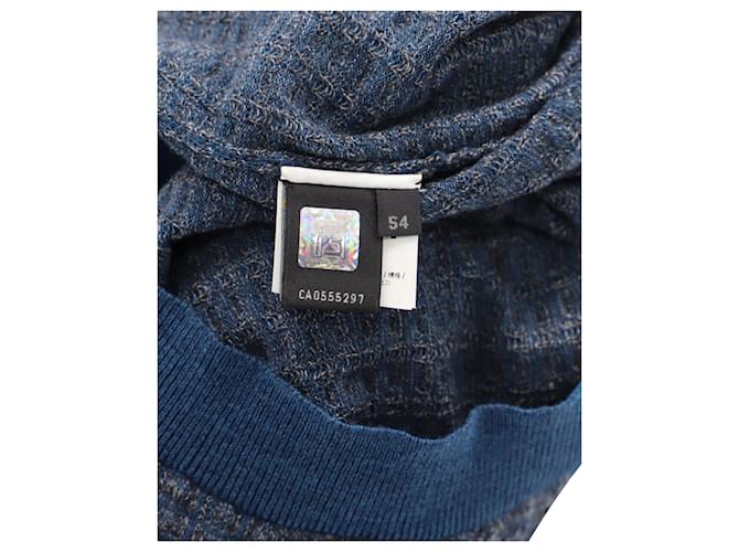 Fendi Strickpullover mit V-Ausschnitt aus blauer Wolle - Ansicht 4