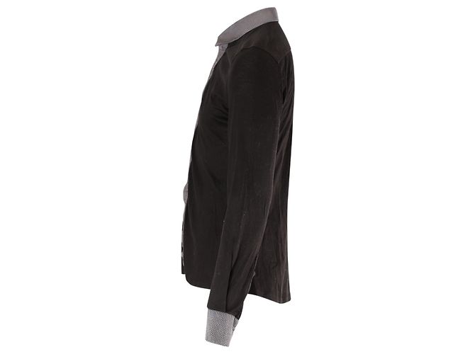 Dolce & Gabbana Camicia Button Down in Cotone Nero - vista 2