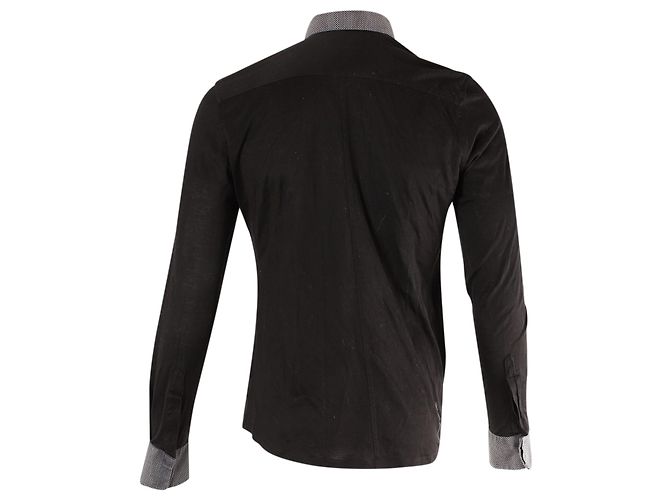 Dolce & Gabbana Camicia Button Down in Cotone Nero - vista 3