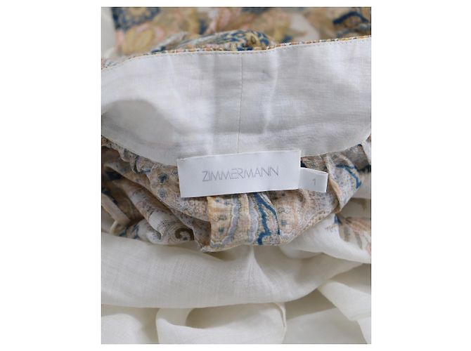 Zimmermann Freja Paisley-Bluse aus weißem Ramie-Leinen - Ansicht 4