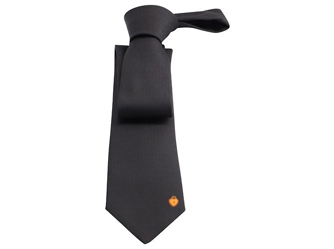 Hermès Ermete 7 Cravatta La Clef du Bonheur in seta nera Nero - vista 2