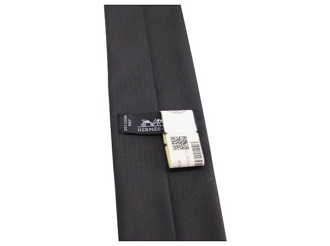 Hermès Ermete 7 Cravatta La Clef du Bonheur in seta nera Nero - vista 8