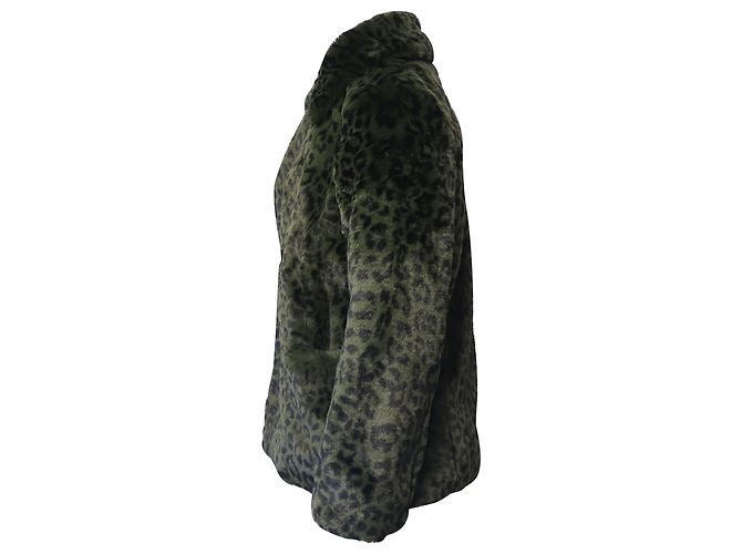 Abrigo de piel sintética con estampado de leopardo en poliéster verde de Zadig & Voltaire - vista 3