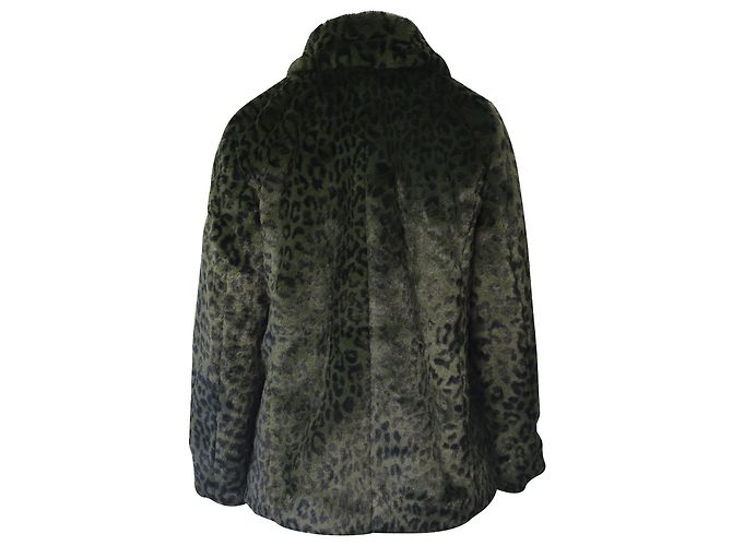 Abrigo de piel sintética con estampado de leopardo en poliéster verde de Zadig & Voltaire - vista 5