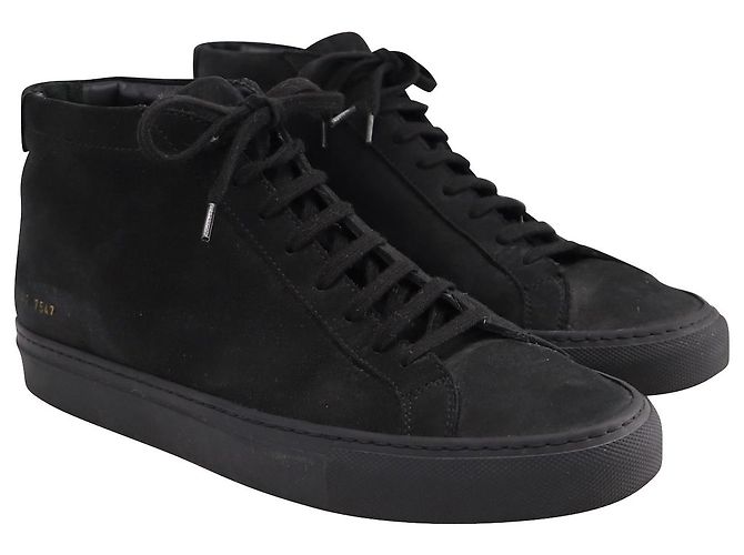 Autre Marque Common Projects Achilles High-Top Sneakers in Black Suede - view 2