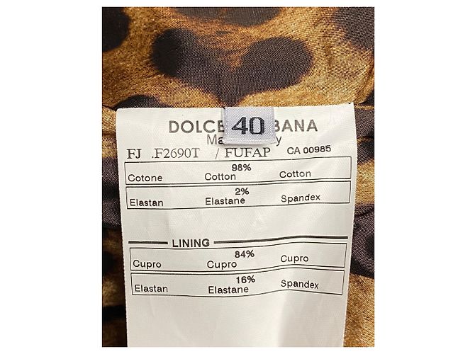 Dolce & Gabbana Dolce And Gabbana Gefütterter Blazer mit Leopardenmuster aus marineblauer Baumwolle - Ansicht 6