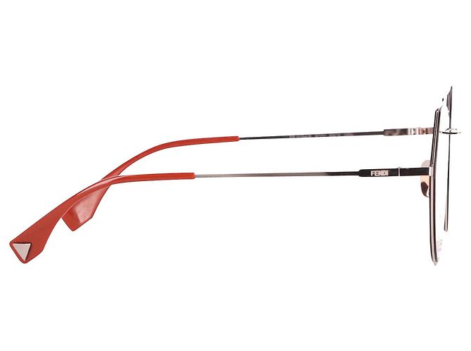 Fendi Eyeline Aviator Sunglasses in Red Metal - view 3