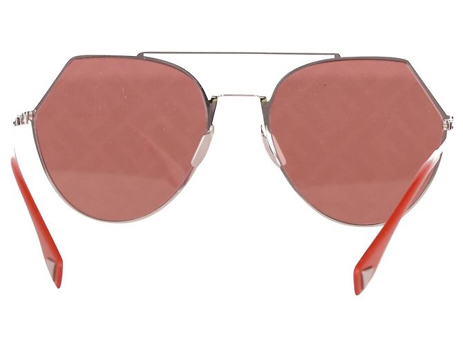 Fendi Eyeline Aviator Sunglasses in Red Metal - view 4