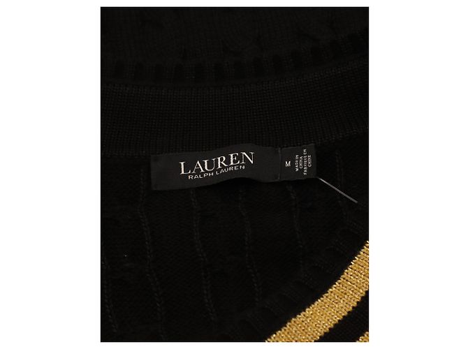 Jersey de manga larga en algodón negro y dorado metálico Cricket de Ralph Lauren - Ansicht 4