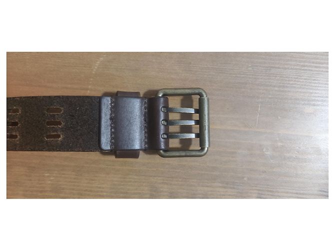 Saint Laurent Ledergürtel 3 Punkte Schnalle Dunkelbraun - Ansicht 7