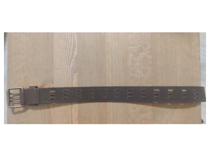 Saint Laurent Ledergürtel 3 Punkte Schnalle Dunkelbraun - Ansicht 8