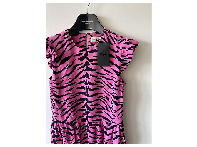 Abito Saint Laurent (stampa zebrata nera e rosa) Nero - vista 3