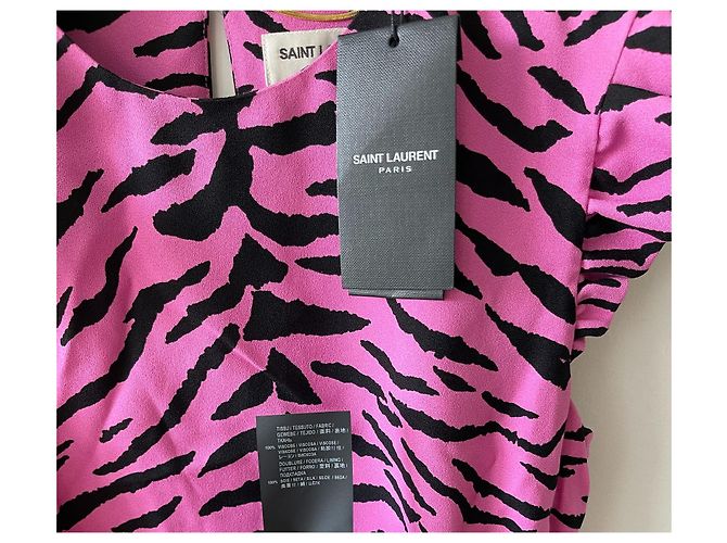 Abito Saint Laurent (stampa zebrata nera e rosa) Nero - vista 4