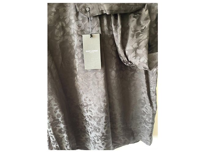 Blusa negra con estampado de rosas de Saint Laurent Negro - vista 4