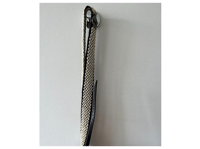 Feiner Perlengürtel mit Yves Saint Laurent-Logo Braun Weiß - Ansicht 3