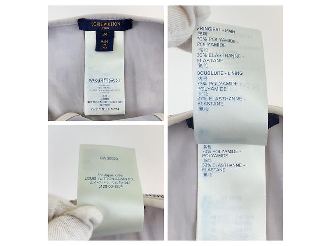 * LOUIS VUITTON Costume da bagno bikini Damier Azur bianco in nylon/poliuretano - vista 11