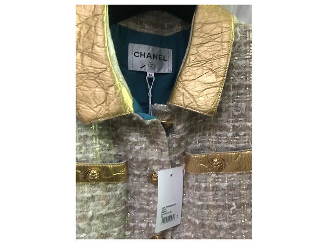 Multicolor Chanel 19una giacca d'oro ecru oro tweed di qualità museale rara Multicolore - vista 3