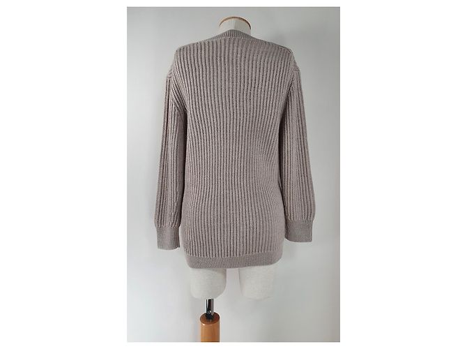 Autre Marque Suéter Babaton Merino Oversize Bege - vista 3