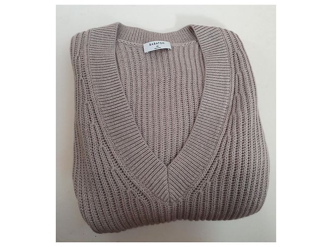 Autre Marque Suéter Babaton Merino Oversize Bege - vista 4