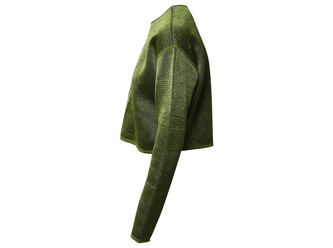 Suéter cropped Alexander Wang em viscose verde - vista 2