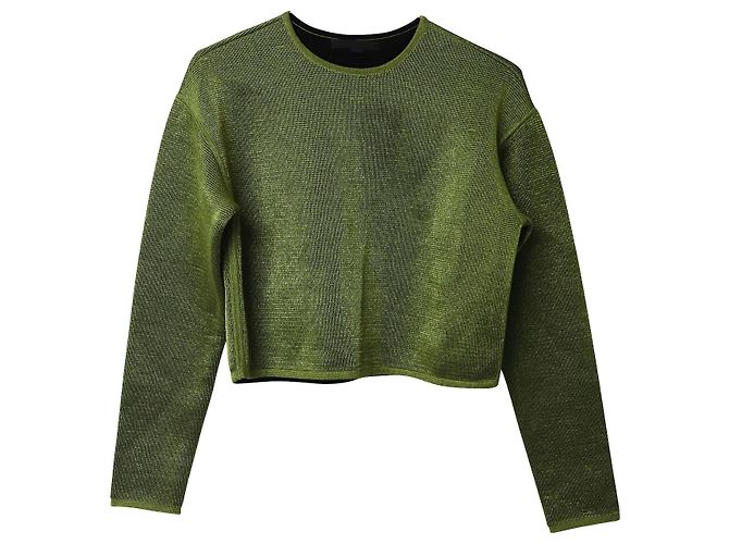 Suéter cropped Alexander Wang em viscose verde - vista 5
