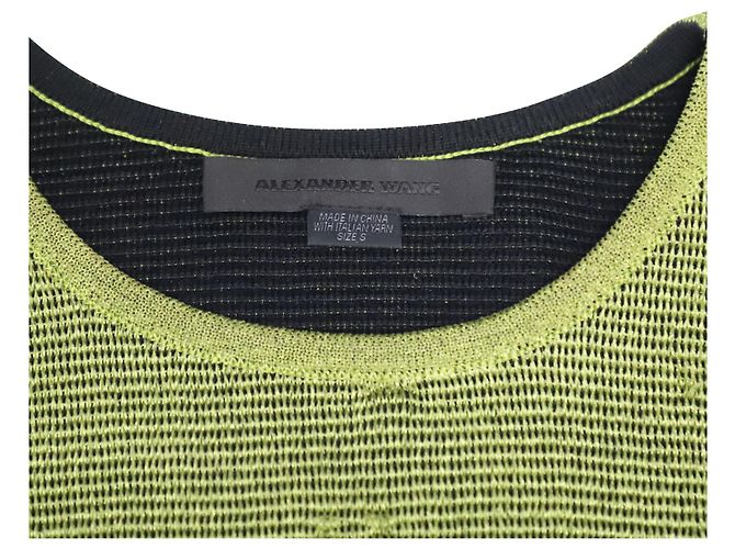 Suéter cropped Alexander Wang em viscose verde - vista 7