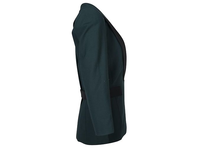 Autre Marque Dion Lee Zweifarbiger Blazer aus waldgrünem und schwarzem Polyester - Ansicht 2