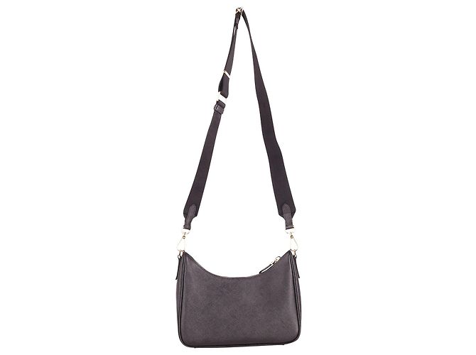 Riedizione Prada 2005 Borsa a Spalla in Pelle Saffiano Nera Nero - vista 4
