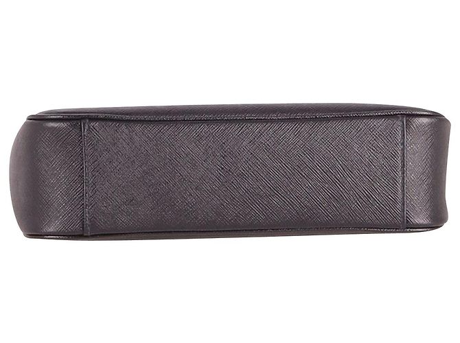 Riedizione Prada 2005 Borsa a Spalla in Pelle Saffiano Nera Nero - vista 6