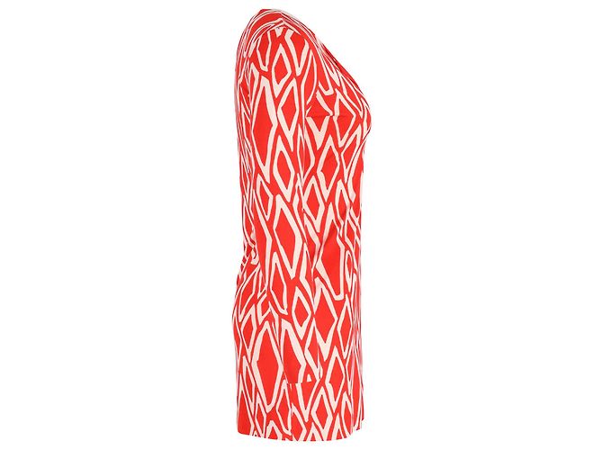 Minivestido estampado de Diane Von Furstenberg en seda rojo coral - vista 2