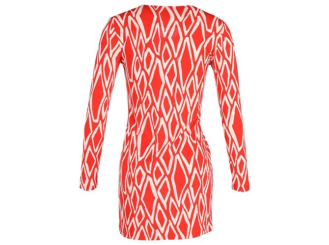 Minivestido estampado de Diane Von Furstenberg en seda rojo coral - vista 3